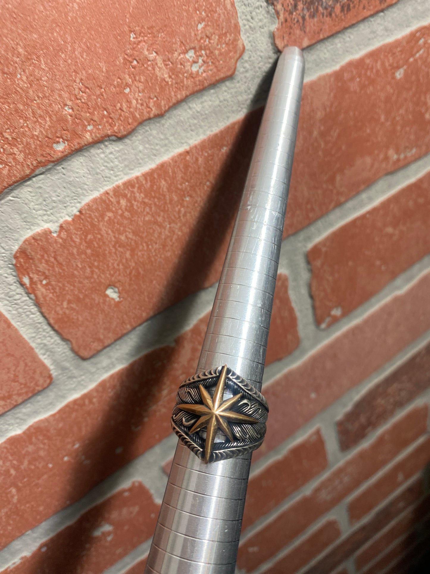 .925 Sterling Silver Bronze Star Ring Sz 10”