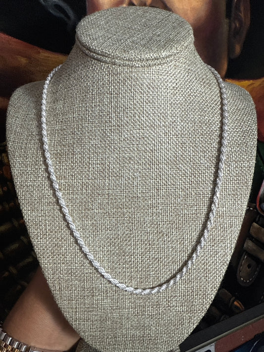 .925 Sterling Silver solid thick Rope Chain 22”