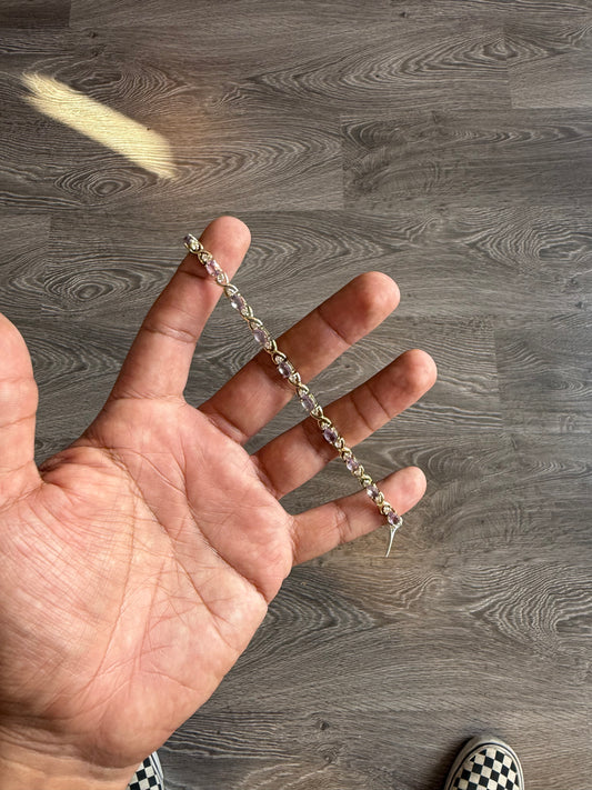 .925 Sterling silver amethyst bracelet 7.5”