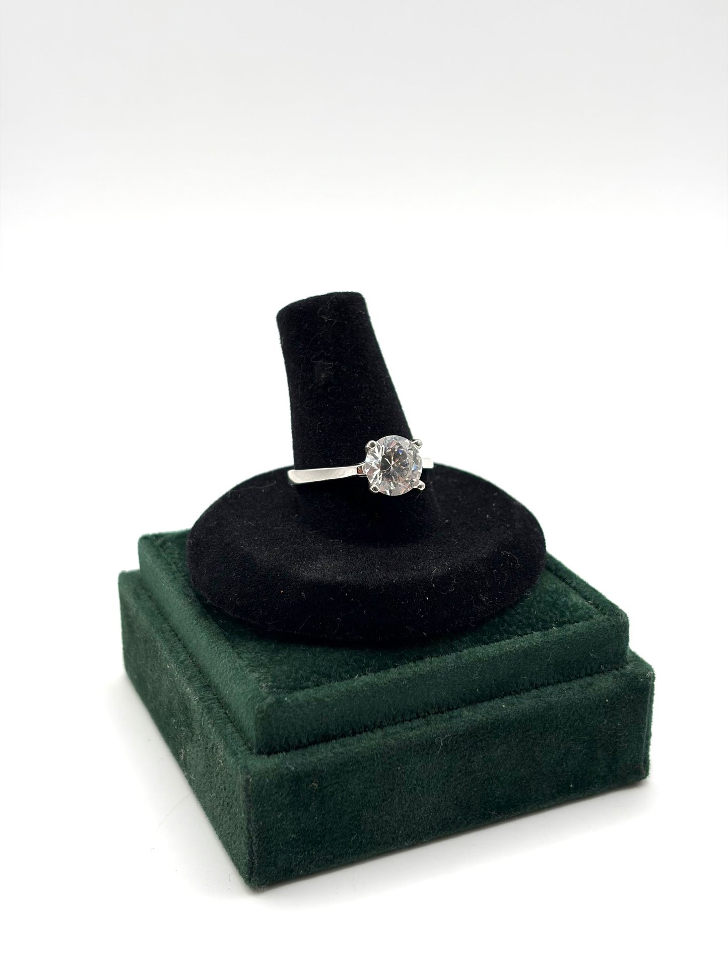 .925 Sterling Silver CZ Band Ring Sz. 8