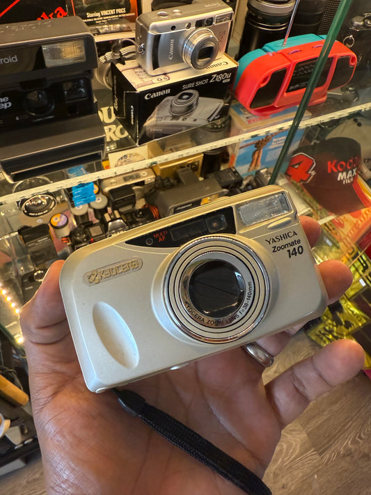 35mm point and shoot yashica film camera