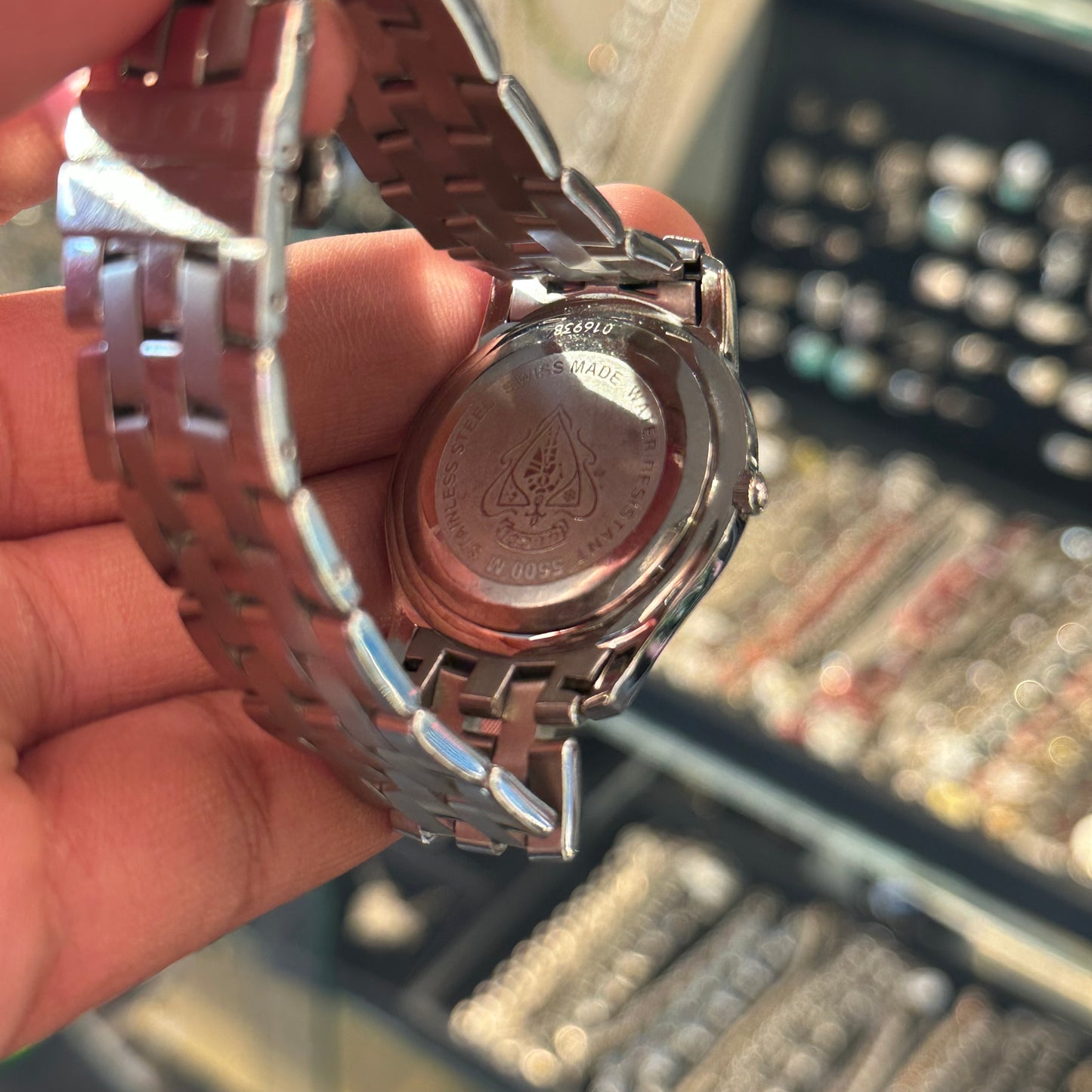 Gucci Stainless Steel Black Dial Watch w/ Roman Numerals & Date - Swiss
Made