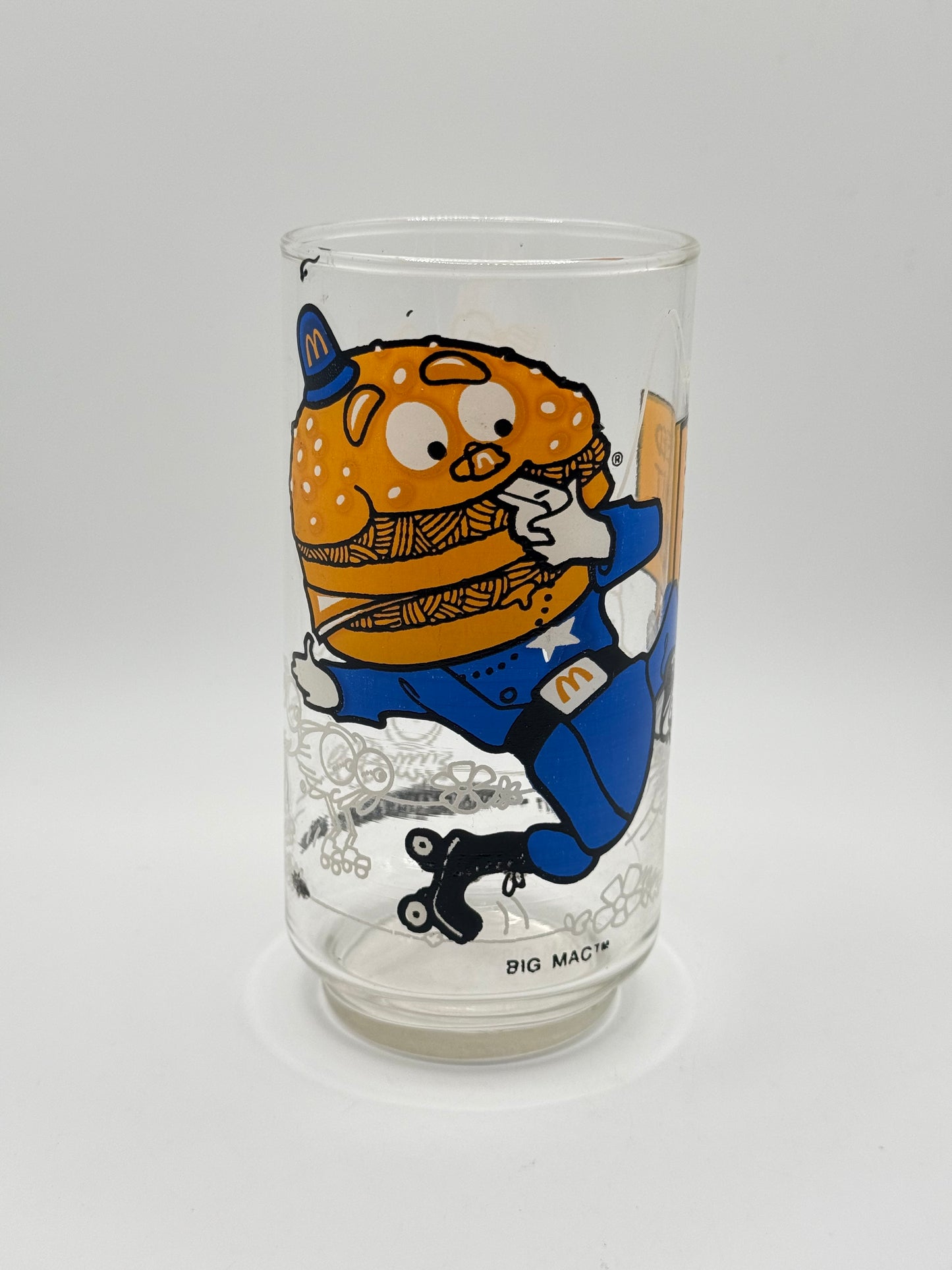 Vintage McDonald’s Big Mac Roller Skate Collector Glass