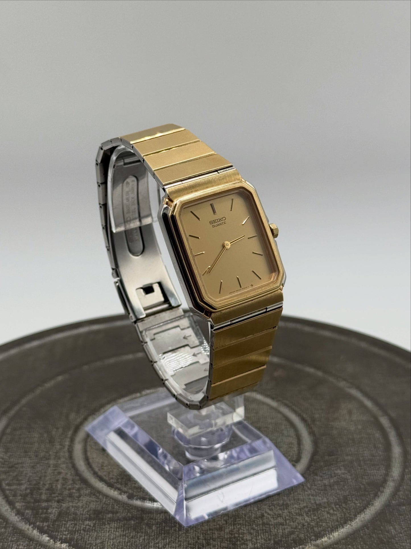 Vintage Seiko tank gold tone bracelet watch