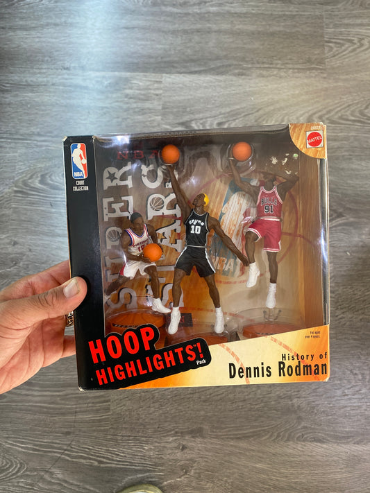 Vintage NBA Hoops Highlights History Of Dennis Rodman Toy Set Pack