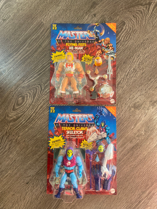 Masters Of The Universe He-Man and Skeletor Action Toy Set Bundle 2021 Mattel Re-Issue