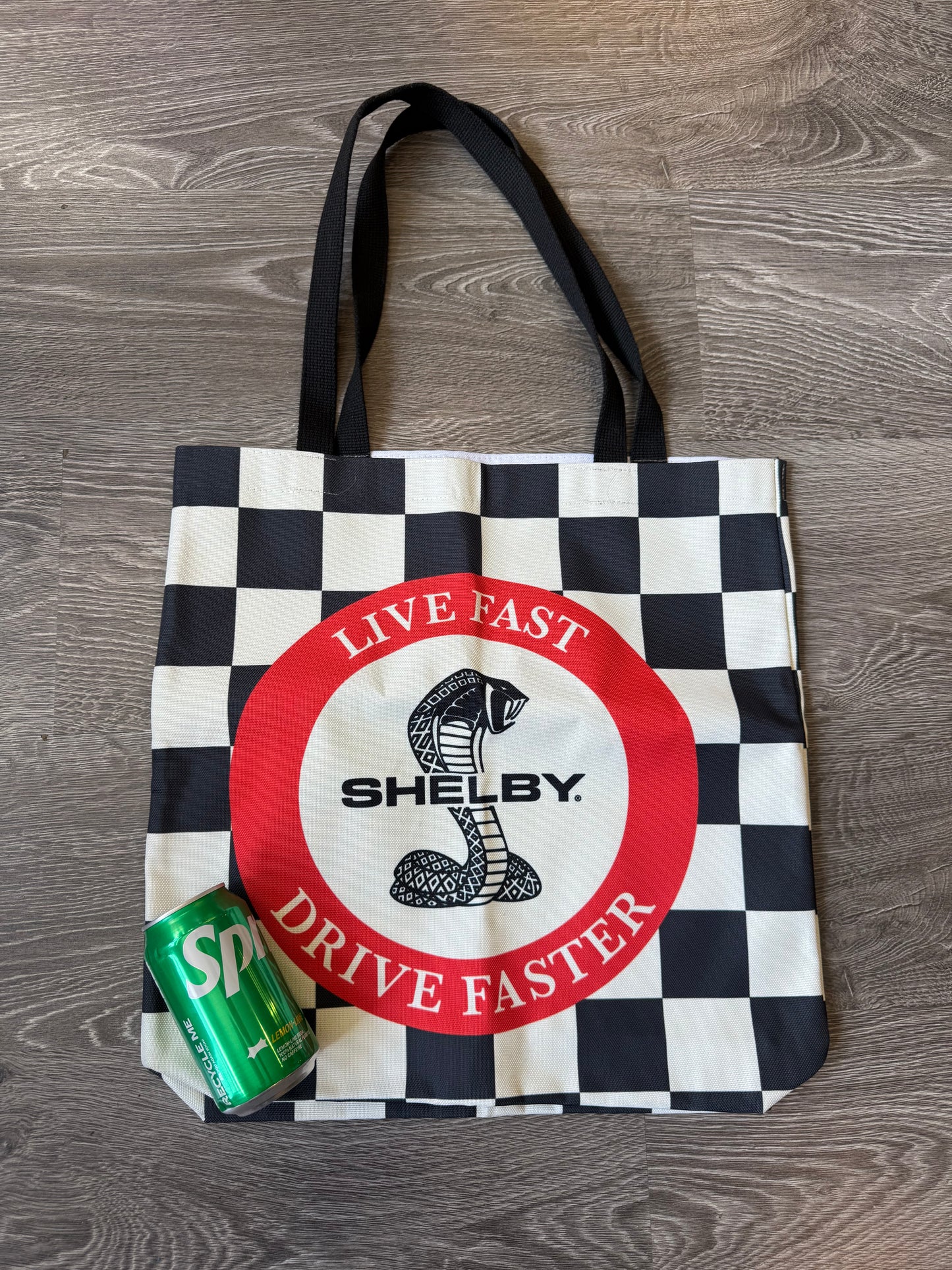 Mustang Shelby cobra checkered tote bag (double sided)