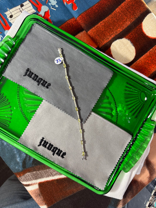 .925 Sterling Silver yellow gemstone bracelet 7.5”