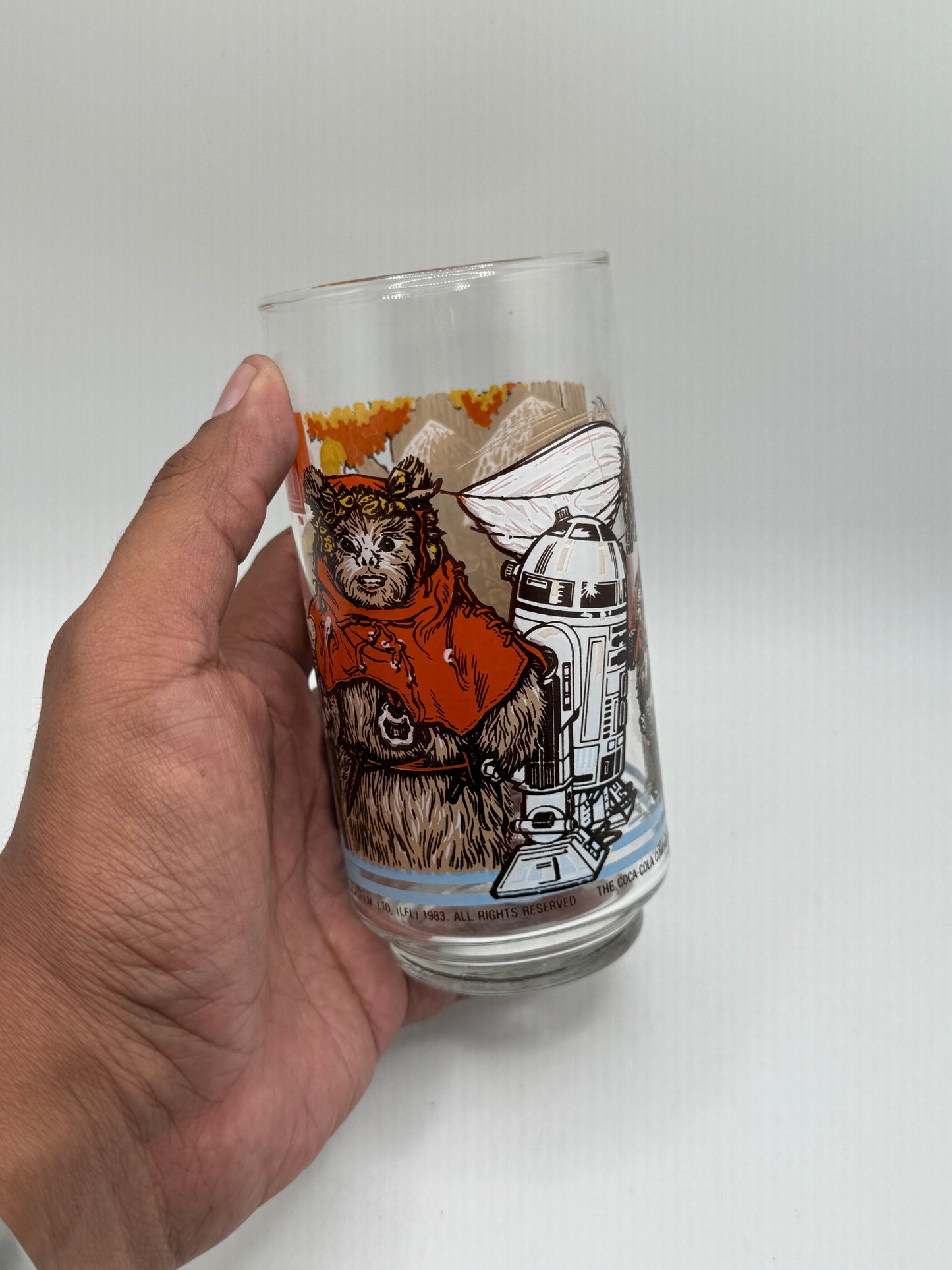 Vintage Ewoks, C-3PO and R2D2 1983 Glass Cup Burger King Collectors Edition