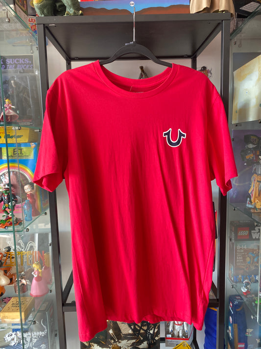 True Religion Logo T-Shirt Red Classic Sz Large Brand New