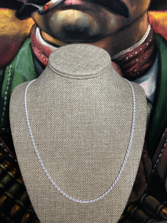 .925 Sterling Silver Solid Rope Chain 24”