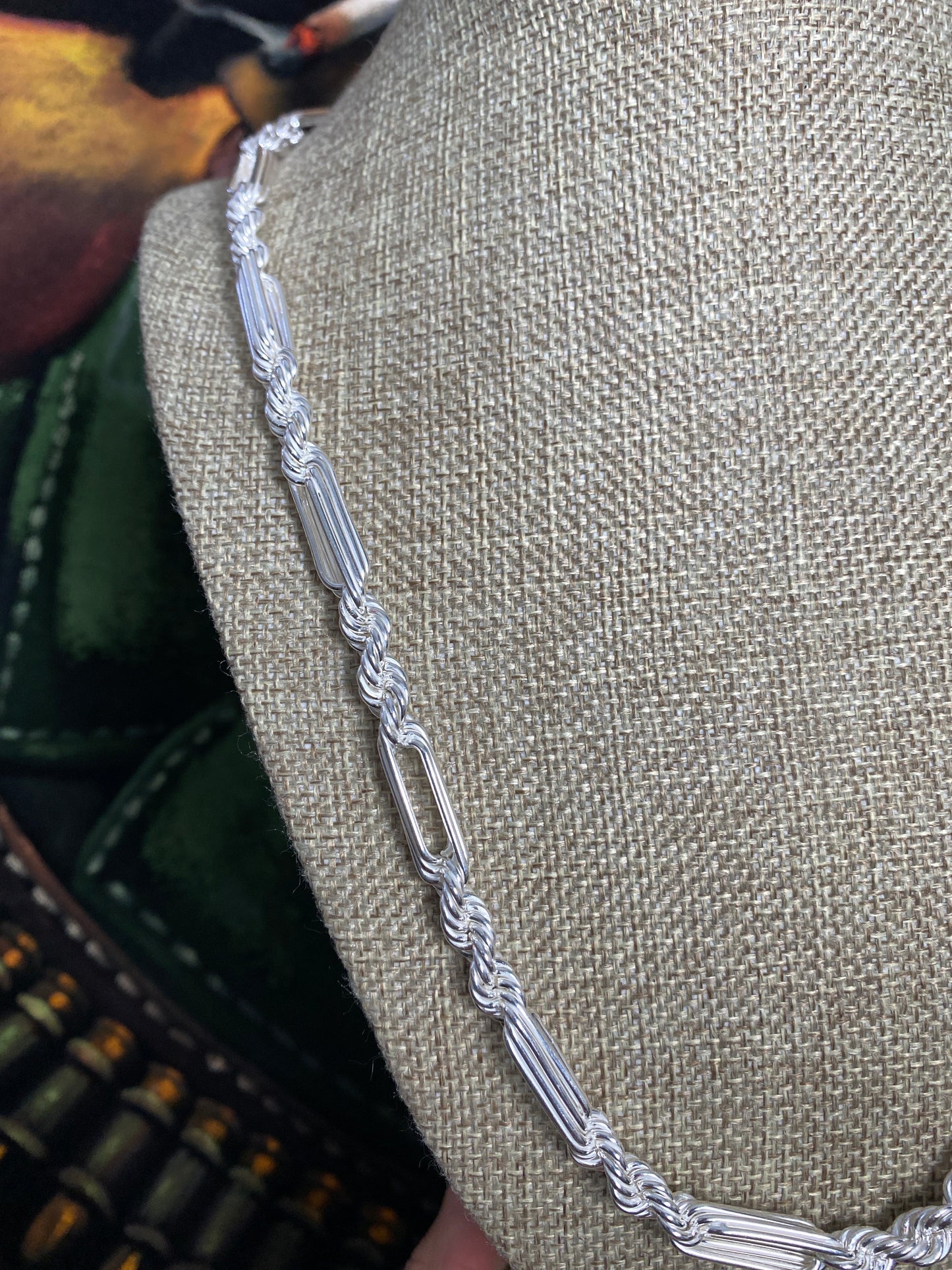.925 Sterling Silver Solid Thick Heavy Rope Milano Link Chain 28”