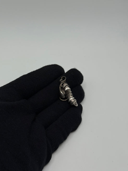 .925 Sterling Silver Novelty Adjustable Phallic Pendant Movable Erect Design