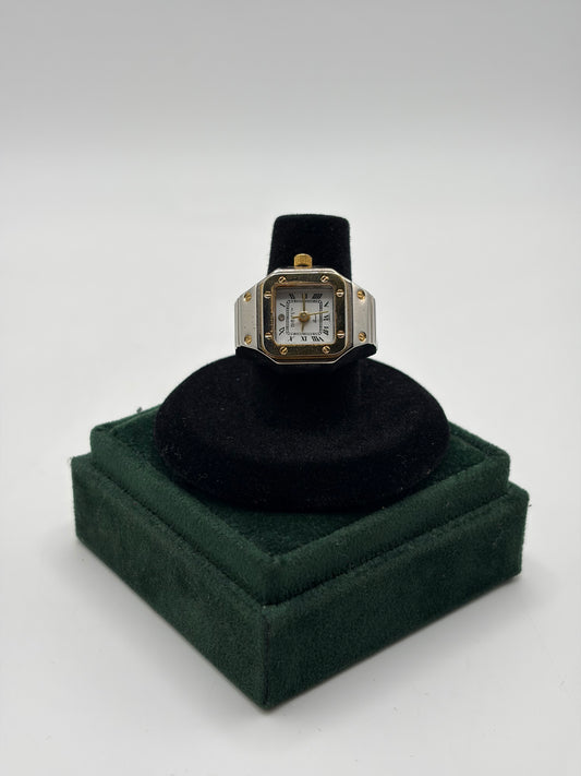 Cartier Santos Inspired Adjustable Ring Watch
