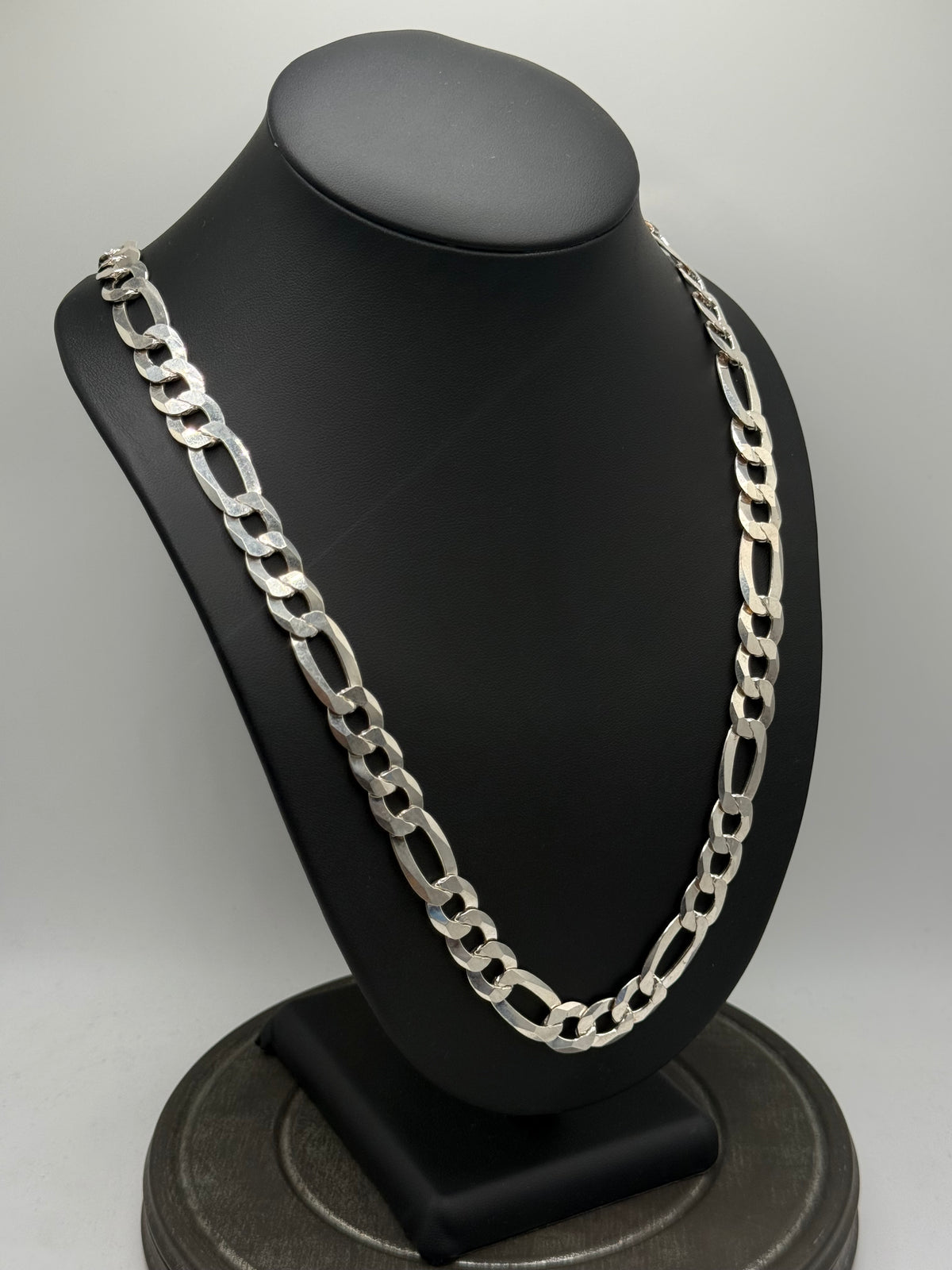 .925 Sterling Silver Solid Thicn Figaro Chain Necklace 12mm – 28”
