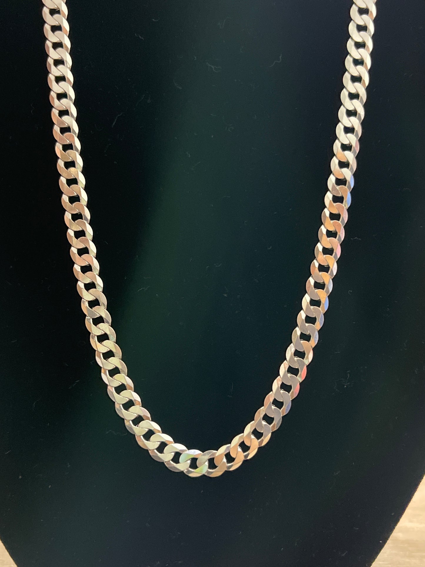 .925 sterling silver cuban chain 12”