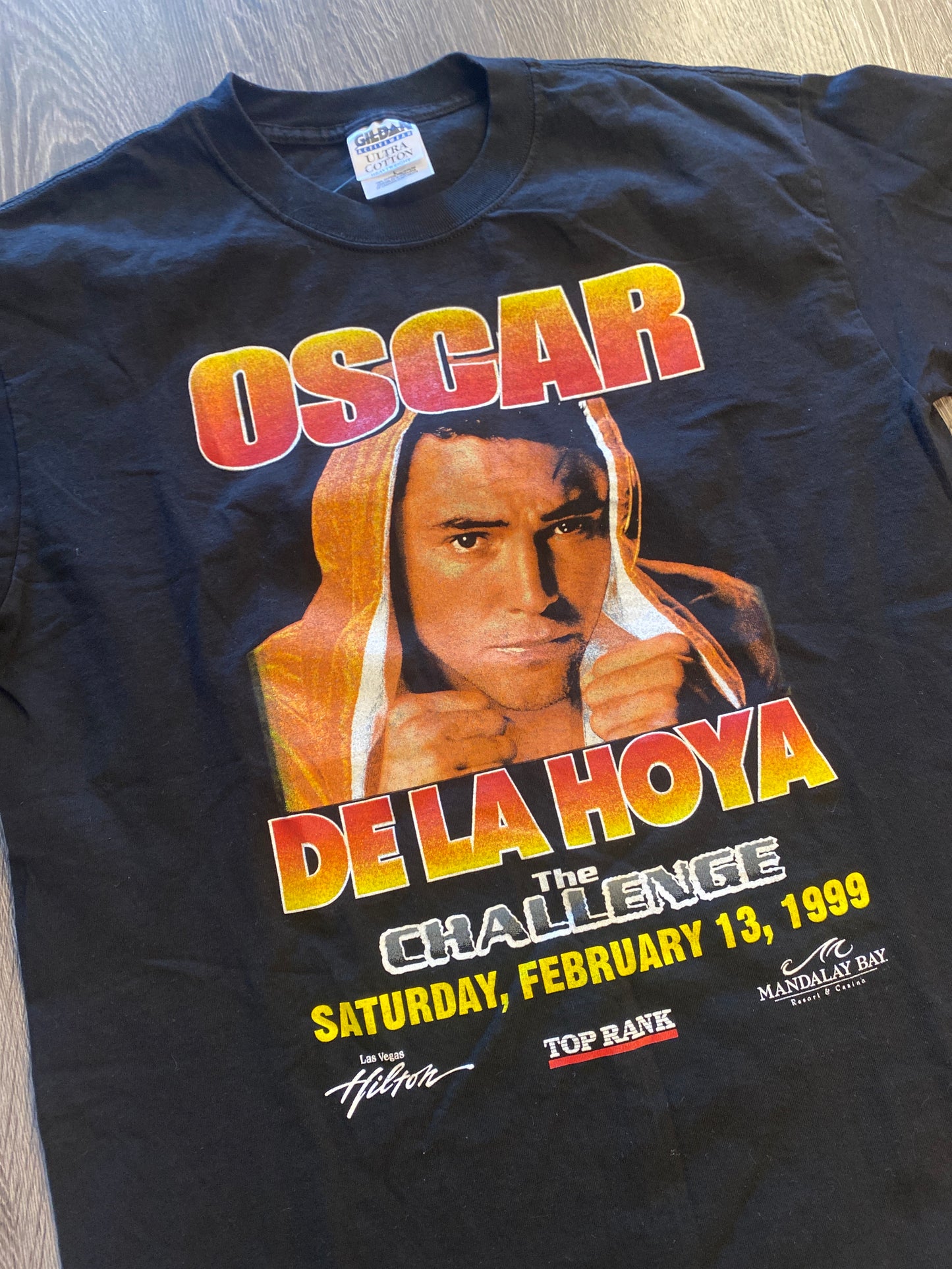 Vintage Oscar De La Hoya 1999 The Challenge T-Shirt Black Sz Large