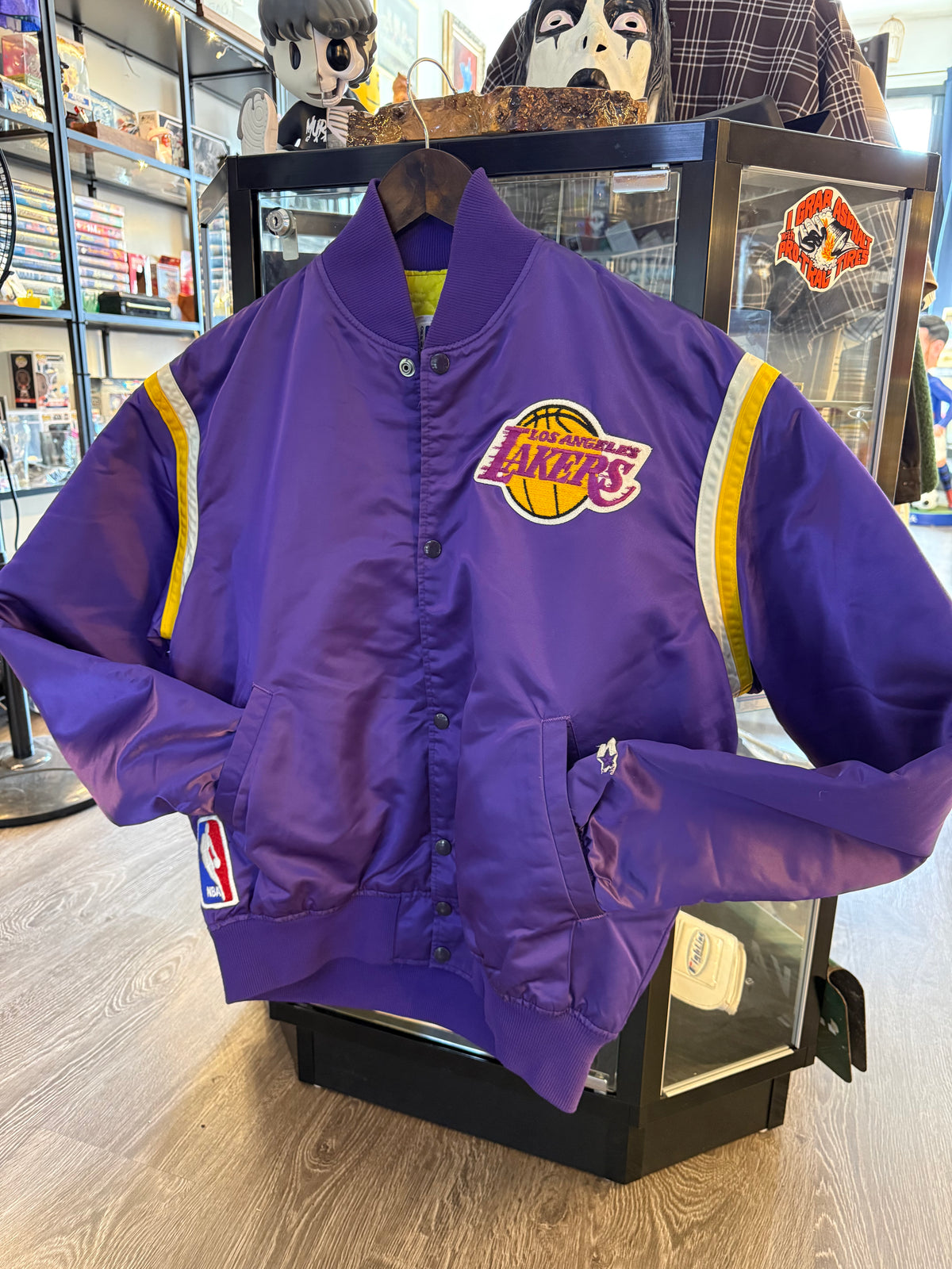 Vintage Los Angeles Lakers Purple Starter Satin Bomber Jacket sz. L
