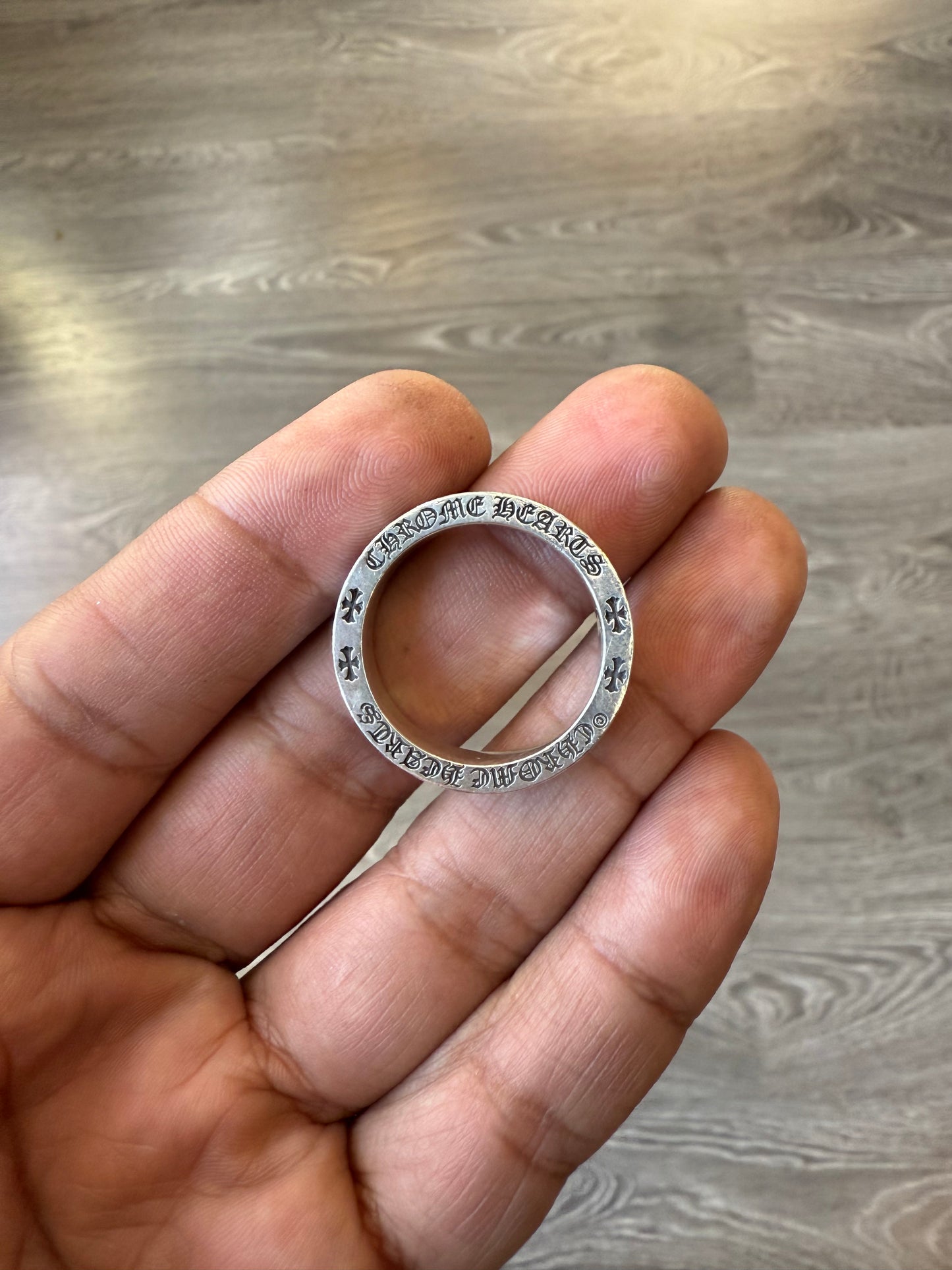 .925 Sterling Silver Chrome Hearts forever ring sz. 12