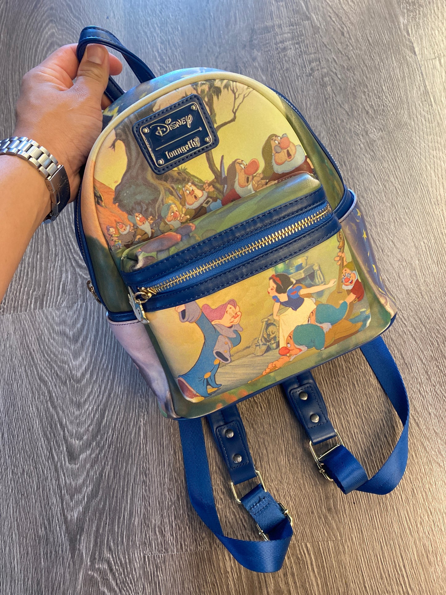 Disney Loungefly Snow White Scenes Backpack Blue