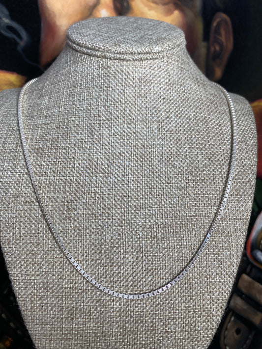 .925 Sterling Silver Solid Box Chain 22”