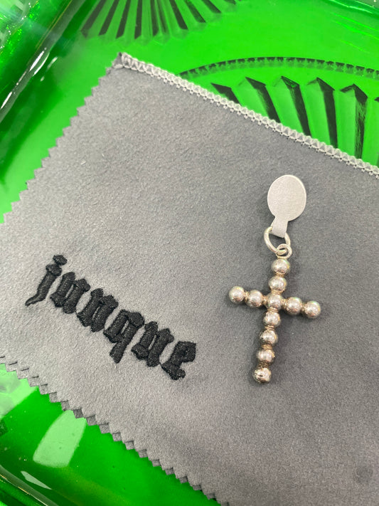 .925 Sterling Silver Beaded Cross Pendant