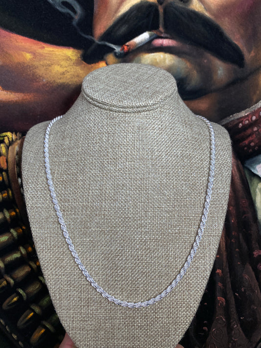 .925 Sterling Silver Solid Rope Chain 24”