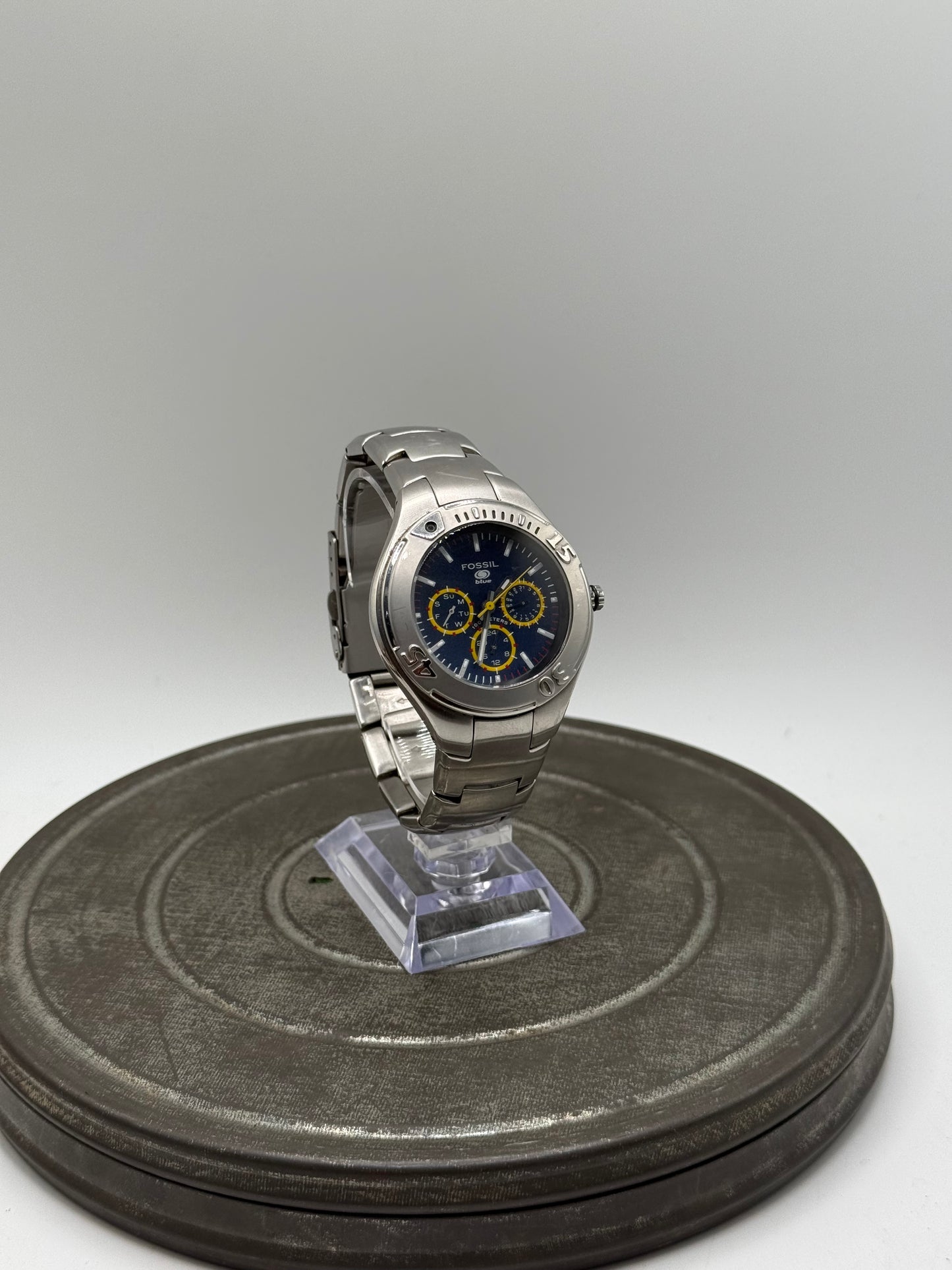Fossil Y2K stainless steel chronograph watch