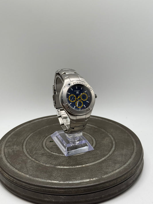 Fossil Y2K stainless steel chronograph watch