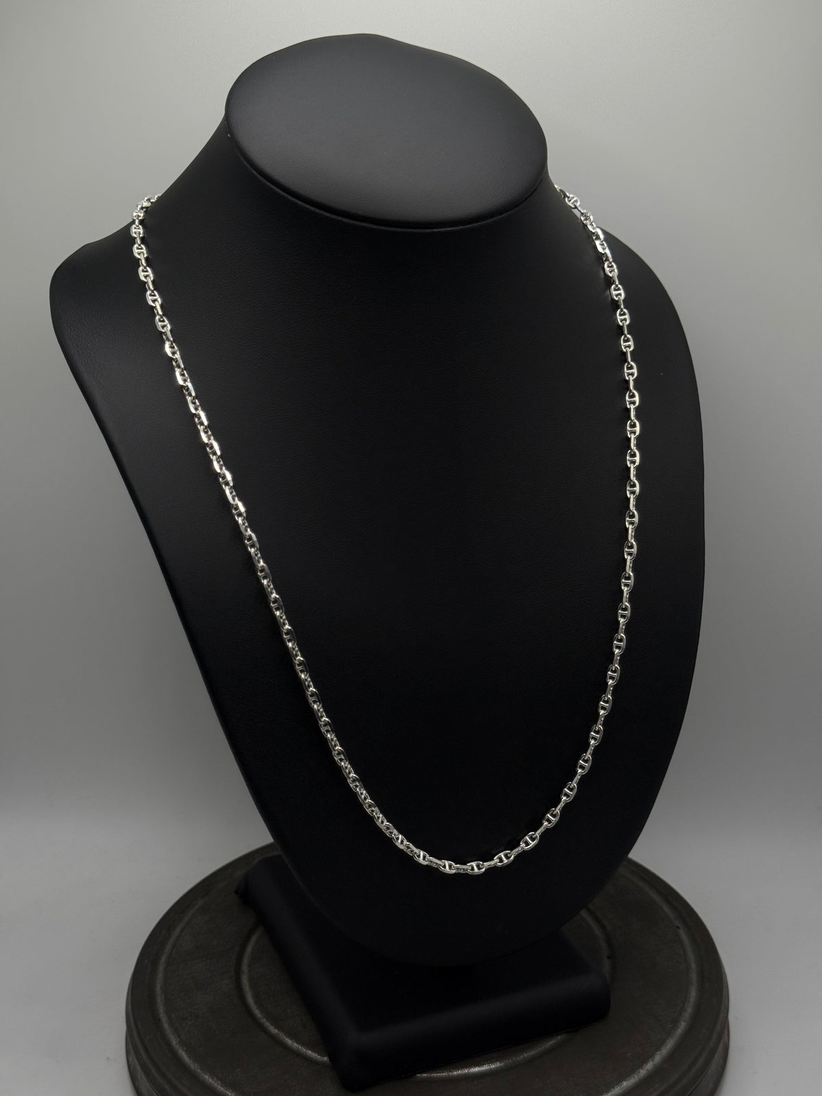 .925 Sterling Silver Anchor Mariner Link Chain Necklace – Classic Style 24”