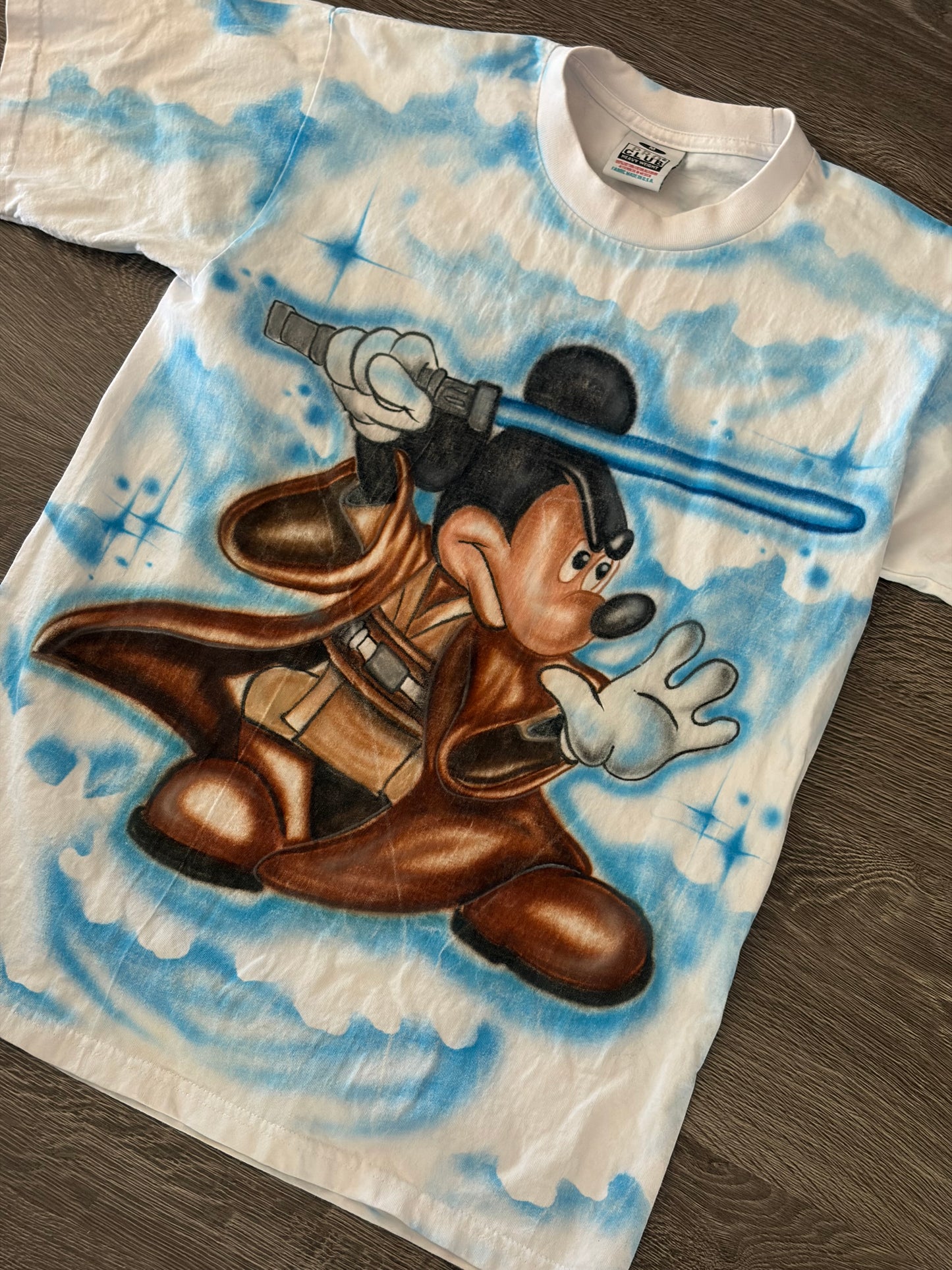 Custom Disney Jedi Mickey Airbush Shirt Sz M