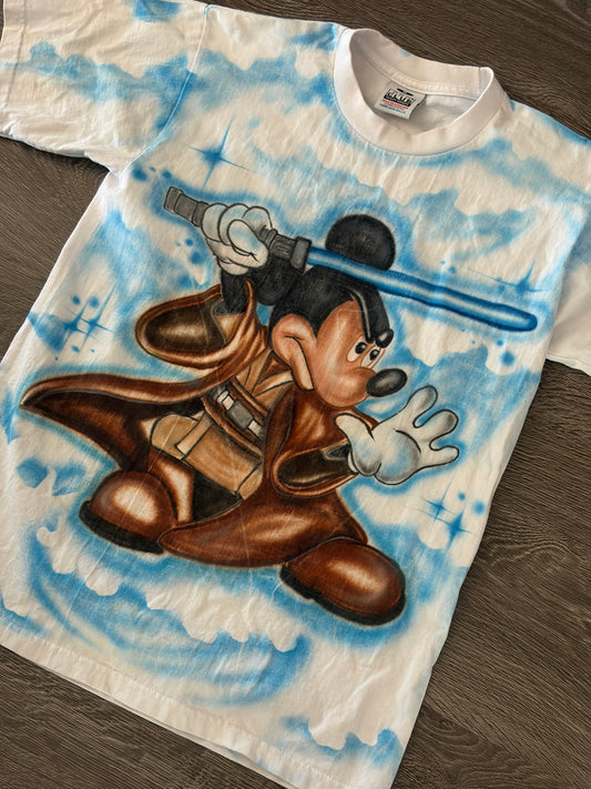 Custom Disney Jedi Mickey Airbush Shirt Sz M