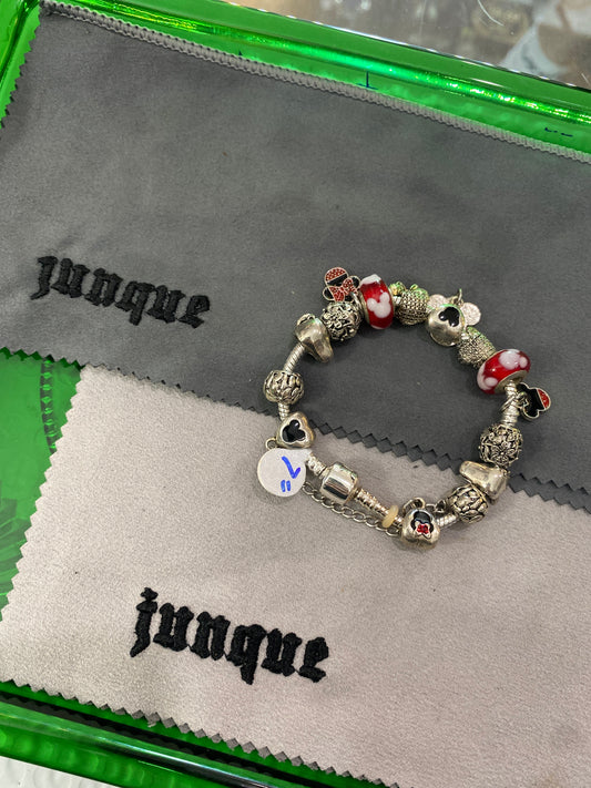 .925 Disney Charms Link Bracelet Sz 7”