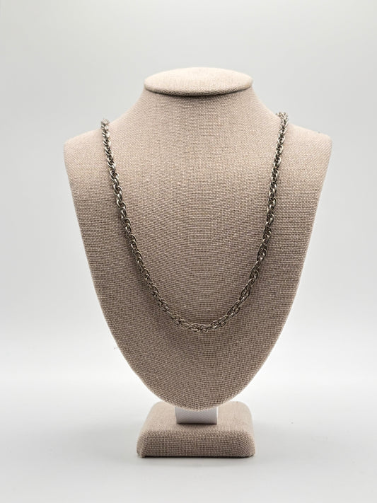 .925 Sterling Silver Rope Chain Necklace sz 22in