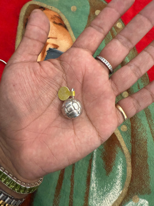 .925 Sterling silver soccer ball large pendant