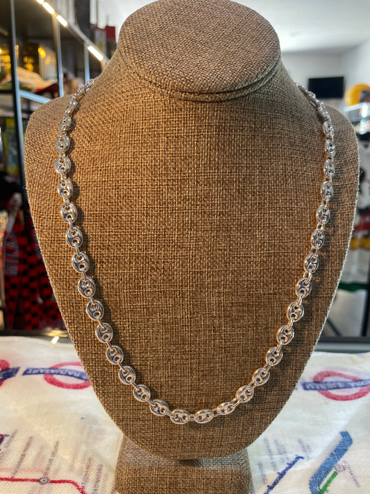 .925 sterling silver Gucci link puff chain 24 inch