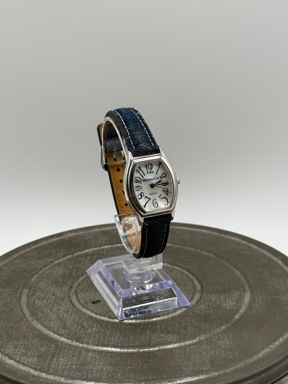 Vintage denim and co. Sterling silver watch with denim strap