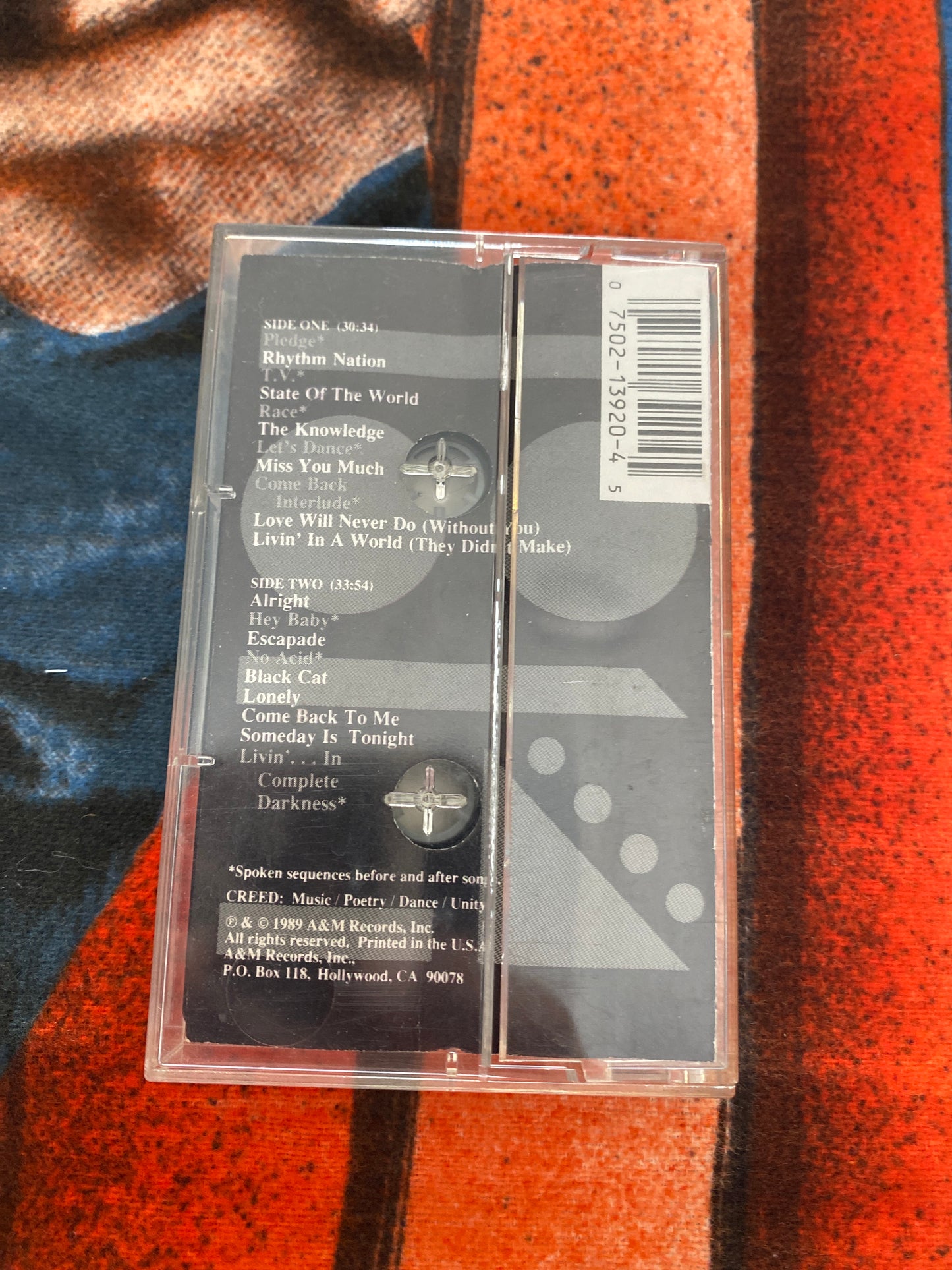 Janet Jackson Rhythm Nation Cassette Tape
