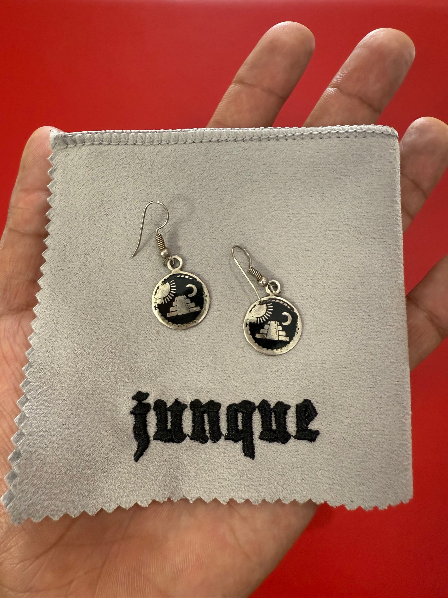 .925 Sterling silver aztec chichinitza earrings