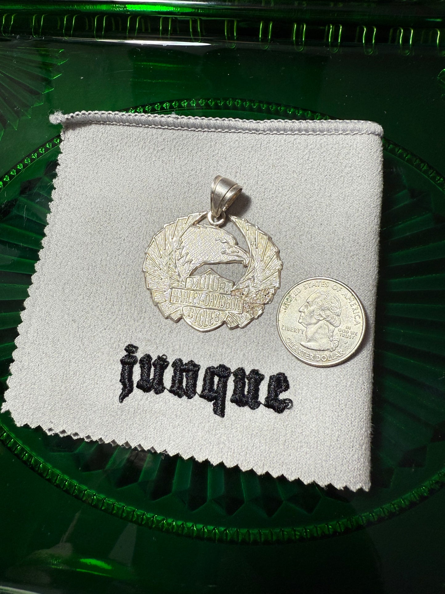 (Copy) .925 Sterling silver Harley Davidson eagle pendant