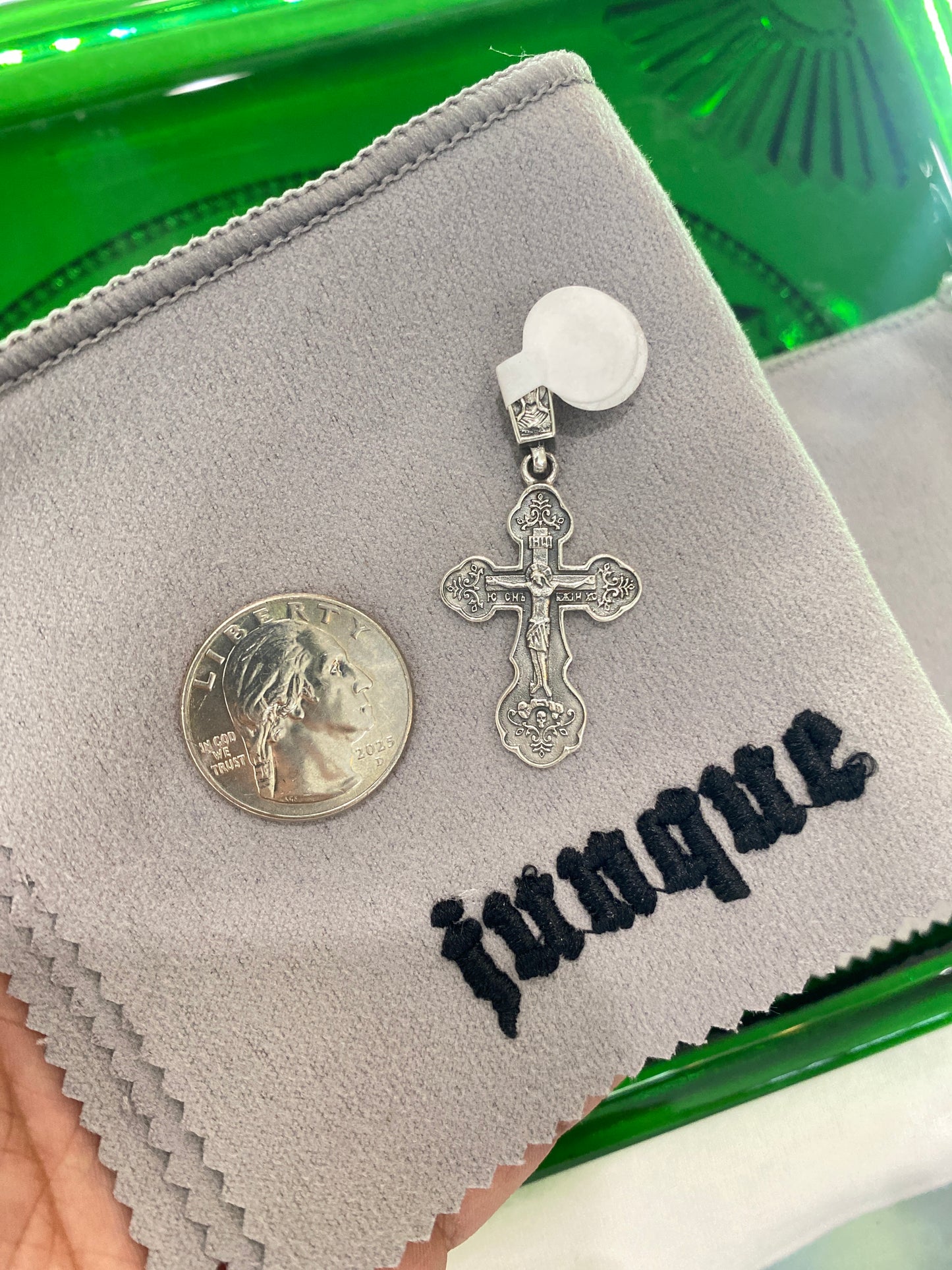 .925 Sterling Silver Cross Floral Penadant