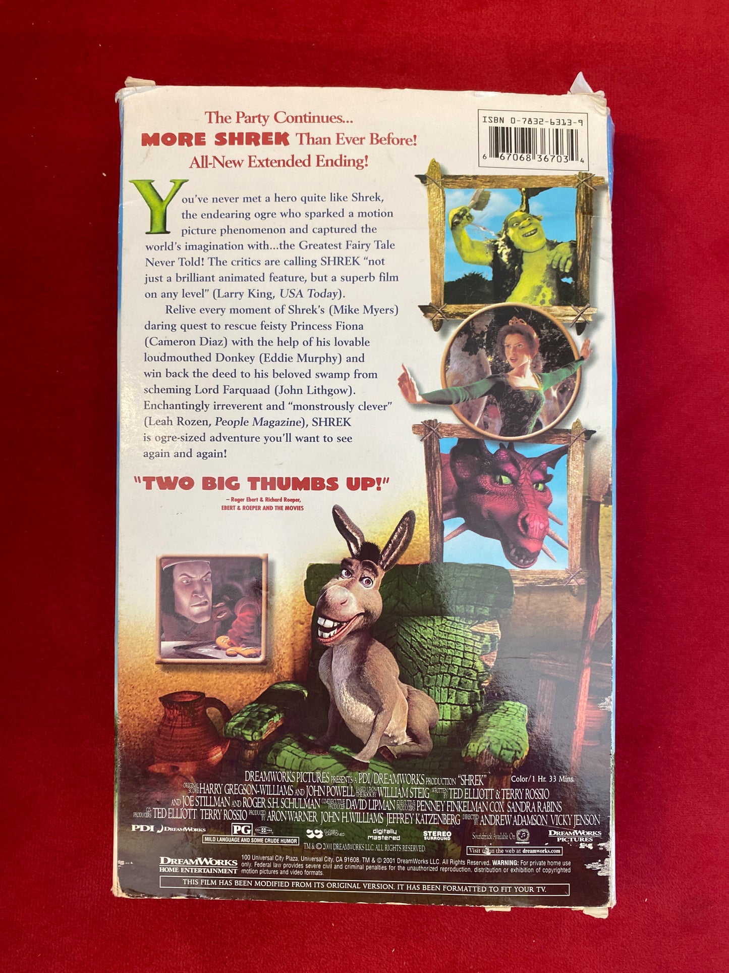 Shrek Special Edition VHS Movie