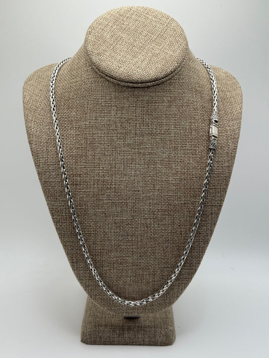 .925 Sterling Silver Wheat Chain 26”