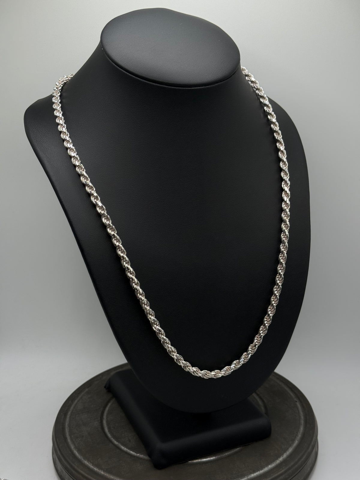 925 Sterling Silver Rope Chain Necklace – Solid 24”
