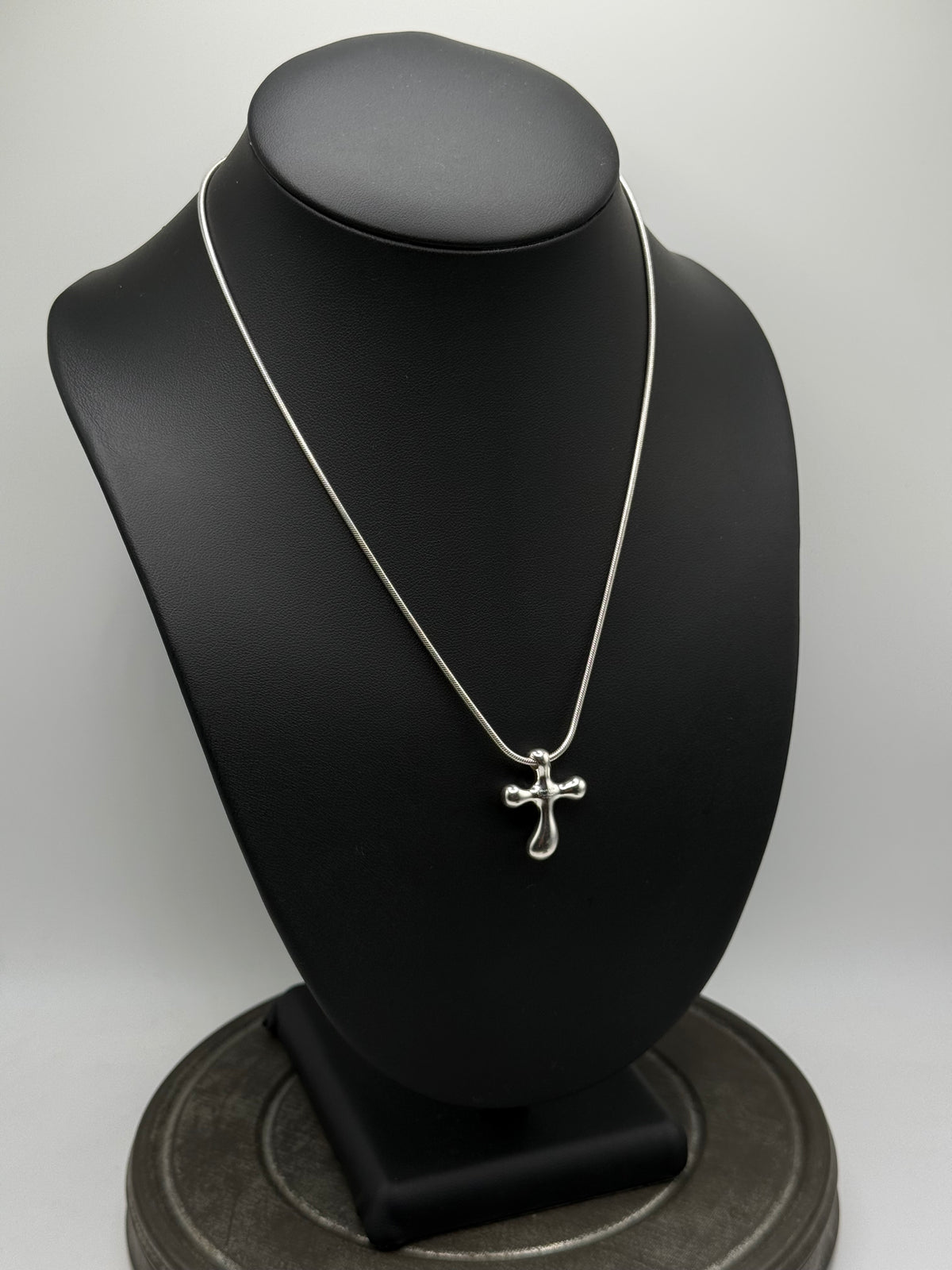.925 Sterling Silver Tiffany and Co. cross pendant and chain 18”