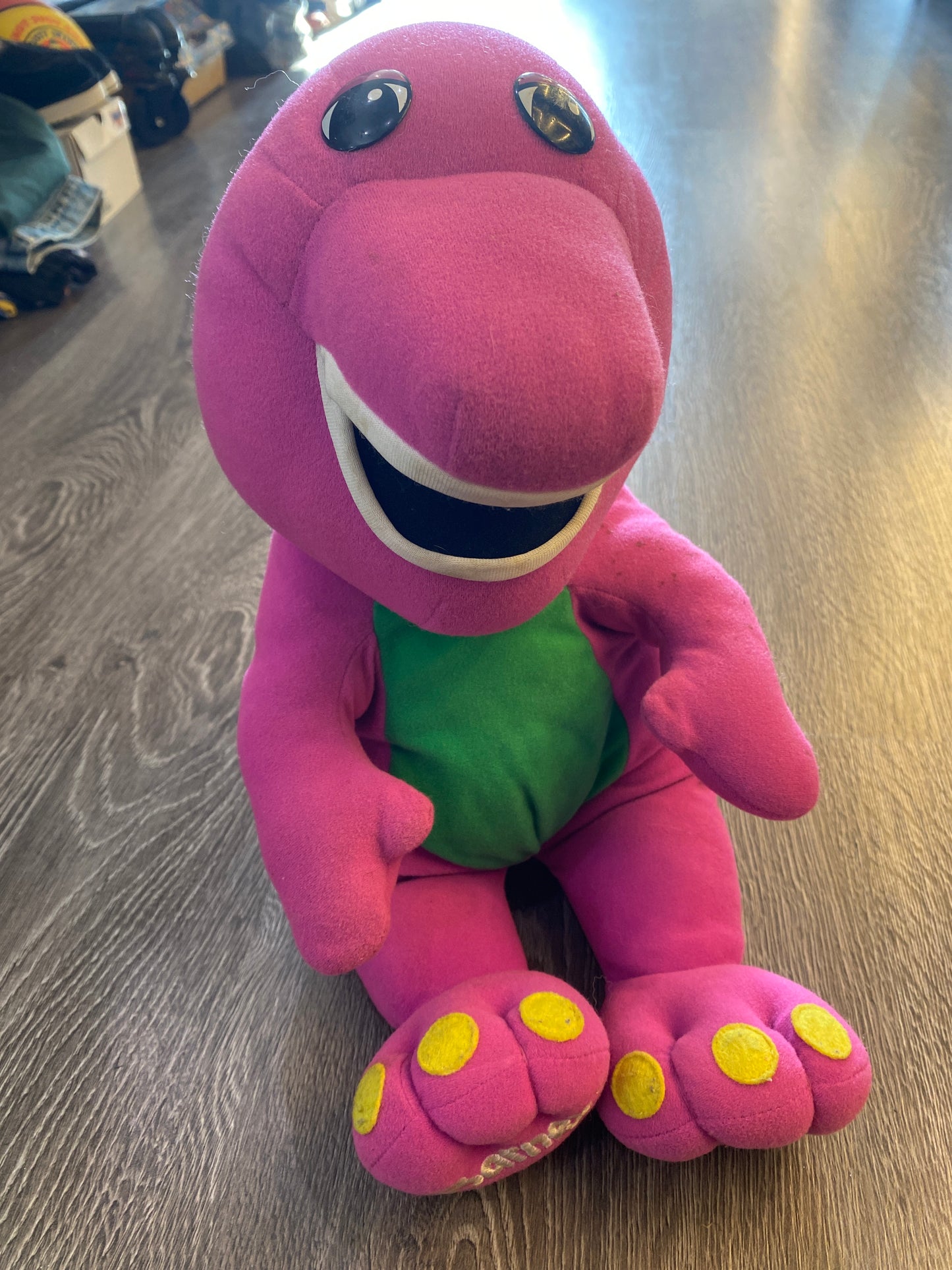 Vintage Talking Barney Plush Toy