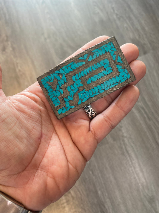 Vintage Turquoise Belt Buckle