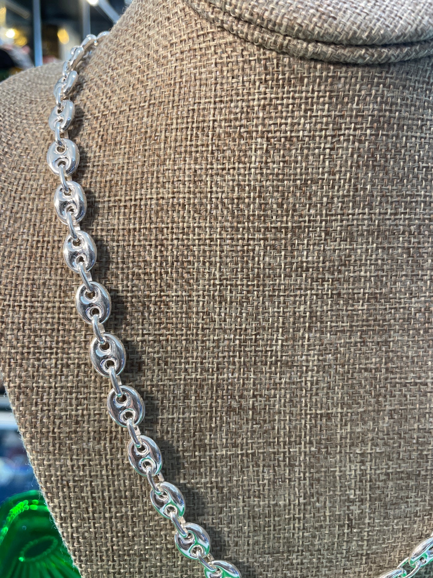 .925 sterling silver Gucci puff link chain 24 inch