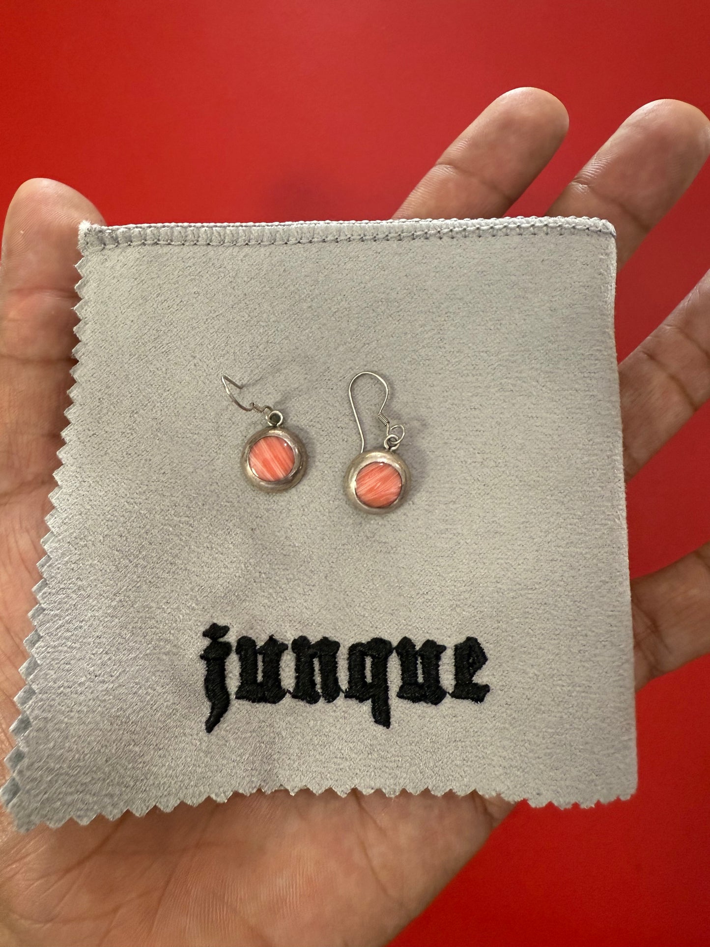 .925 Sterling silver coral earrings