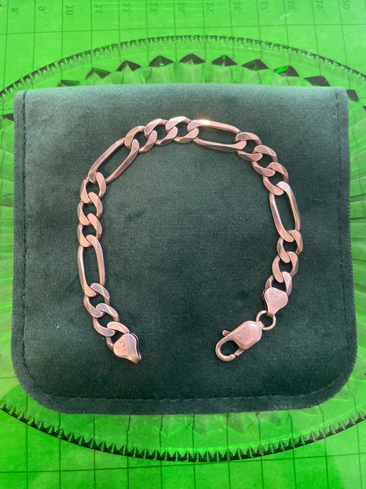.925 sterling silver Figaro bracelet  7”